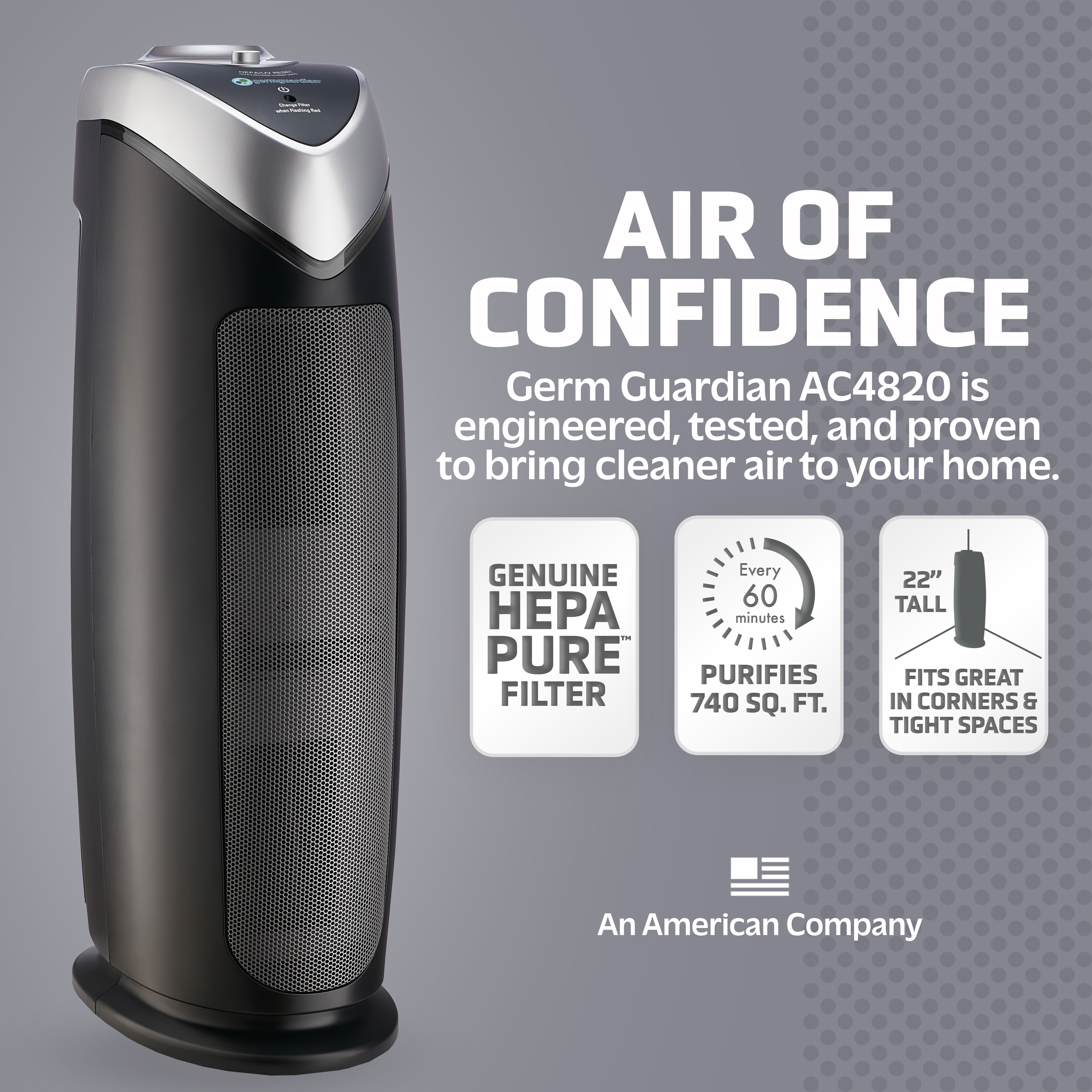 GermGuardian 743 Sq Ft Tower Air Purifier photo 2