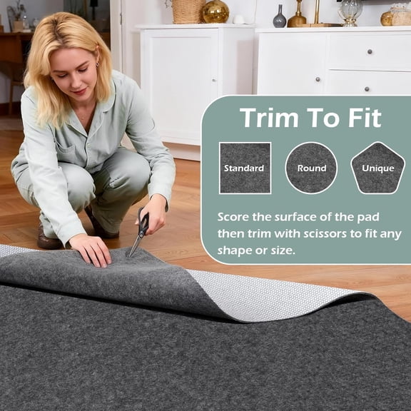 100% Waterproof Rug Pad, 5x7 Foot Non-Slip Rug Pad, 1/8 Inch Non-Slip Carpet,Suitable for Hardwood Floor Felt MATS and All Floors, Protecting The Floor and Keeping The Carpet Soft and Safe