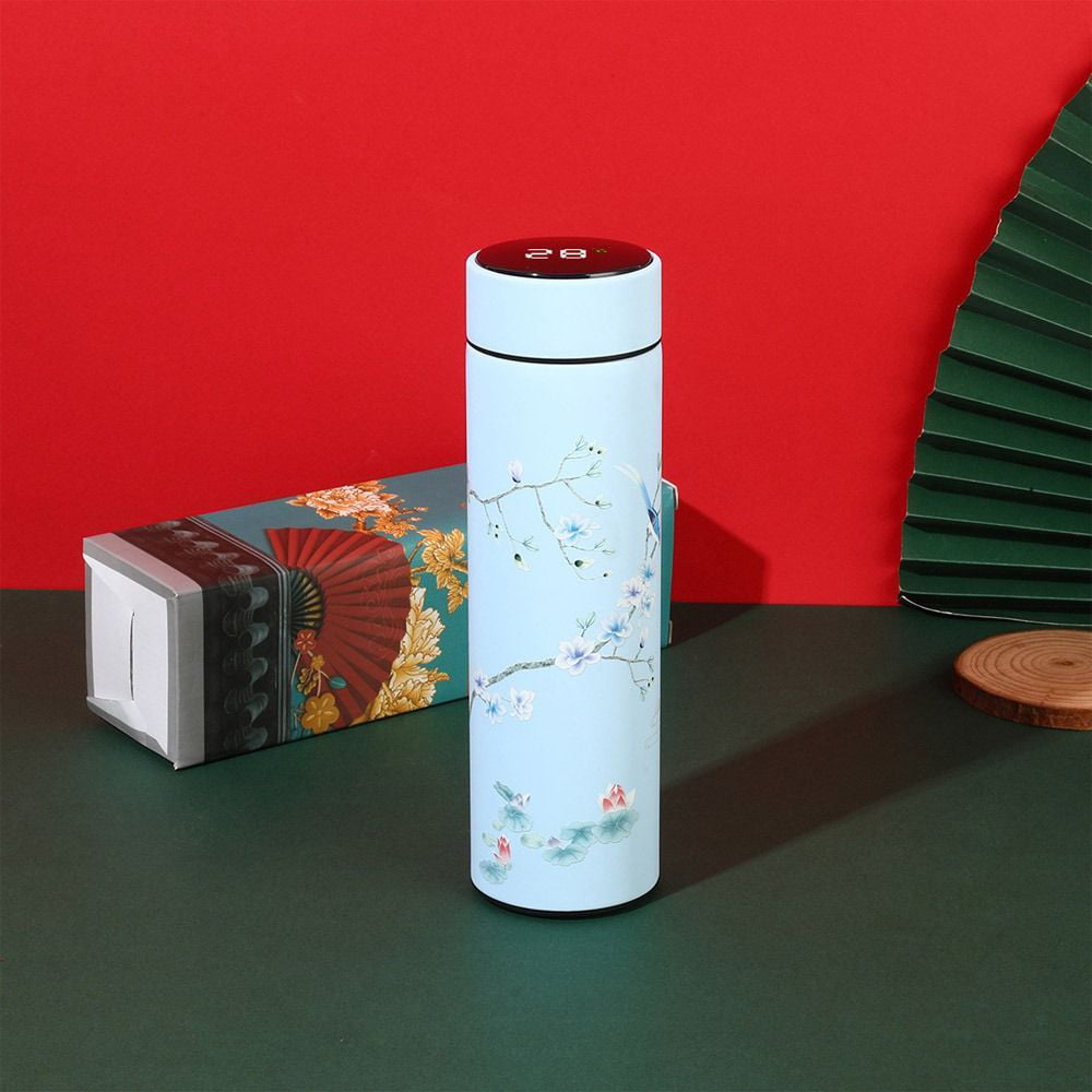 Double Walled Vacuum Cup Flask Chinese Retro Travel Thermos Flask Insulated  Water Bottle Portable Water Bottle Cup Mug Sport Creative Home Insulation