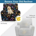 thumbnail image 3 of SCRAWLGOD Recliner Slipcover Stretch Reclining Chair Covers Recliner Chair Covers with Storage Pocket Furniture Protector 4 Pieces Sofa Cover Prevent Stain, Bat Spider Web Mushroom Moon Star Black, 3 of 7