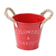 thumbnail image 4 of DOLITY Farmhouse Flower Planter Tin Bucket Desktop Storage Barrel for Front Porches Red, 4 of 9
