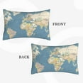 thumbnail image 4 of Fotbe World Map Pillow Cases - Envelope Closure - Luxury, Extra Soft, Cooling Pillow Covers - Wrinkle, Fade, Stain Resistant-14"x20", 4 of 9