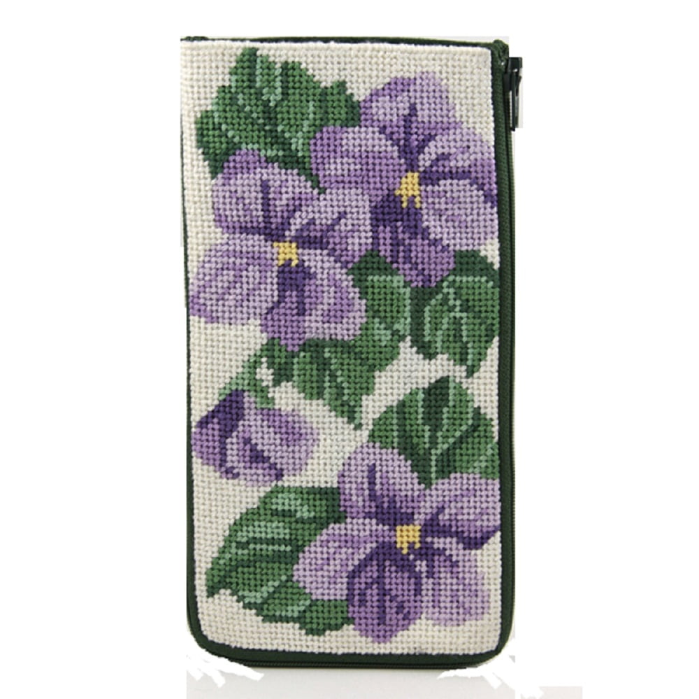 Stitch & Zip Needlepoint Eyeglass Case Kit - SZ383 Sweet Violets