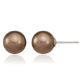 thumbnail image 6 of 925 Sterling Silver 10mm Wht/chpg/brown Shell Pearl Stud Earrings Set, 6 of 8