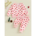thumbnail image 2 of Wassery Toddler Girls Christmas Outfits Clothes 3M 6M 12M 18M 24T 3T Baby Girls Christmas Hat Print Sweatshirt and Elastic Waist Pants 2Pcs Christmas-themed Clothing for Newborn Girls, 2 of 9