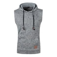 thumbnail image 2 of Raenseen Men Workout Hooded Hoodies Sleeveless Gym Workout Tank Tops with Pocket Bodybuilding Muscle Gray XL, 2 of 7
