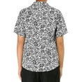 thumbnail image 3 of Unique Bargains Men's Summer Button Floral Cotton Short Sleeve Hawaiian Shirt 46 White, 3 of 7