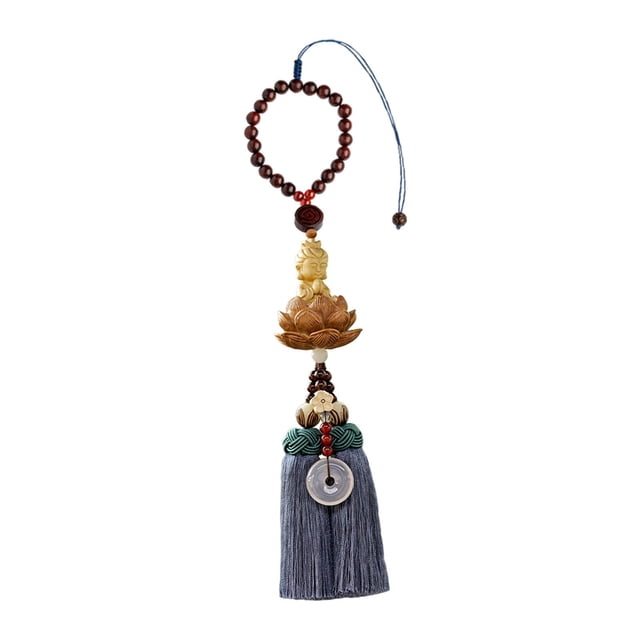KLKCMS Statue de Bouddha Mode Auto Intérieur Dangle Voiture Rétroviseur Miroir Charme Pendentif D