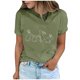 thumbnail image 2 of Tops de Cuello Alto para las Mujeres Amante Impreso Camiseta Cuello Redondo Manga Corta, Poliéster Spandex, 2 of 7