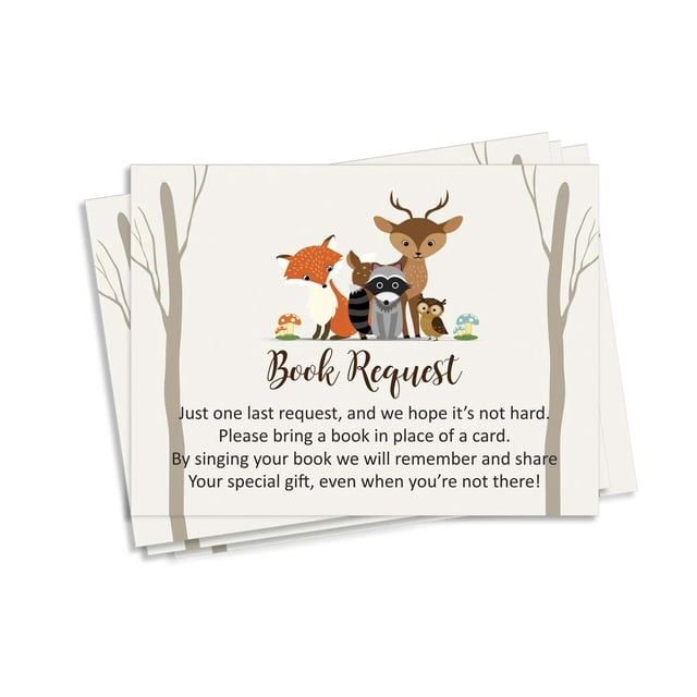 Inkdotpot 30Jungle Animals Gender Neutral Baby Shower Book Request Cards Bring A Book Instead Of A Card Baby Shower Invitations Inserts Games