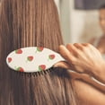 thumbnail image 4 of Strawberry Artistic Hair Brush, Red Berry Pattern Detangling Paddle Brush, Sweet Fruit Design, 4 of 8