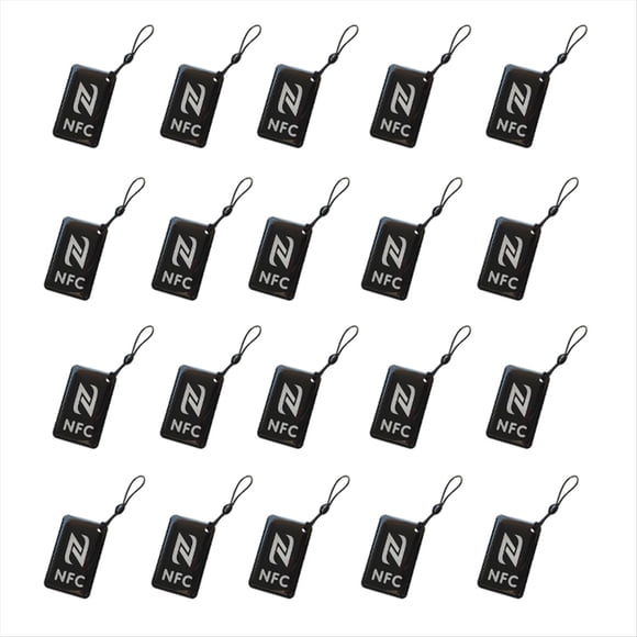 20Pcs NFC Tags Lable Ntag213 13.56mhz Smart Card for All NFC Enabled Phone Smart Business Card NFC 42x26mm Black,20 * NFC Card,Black