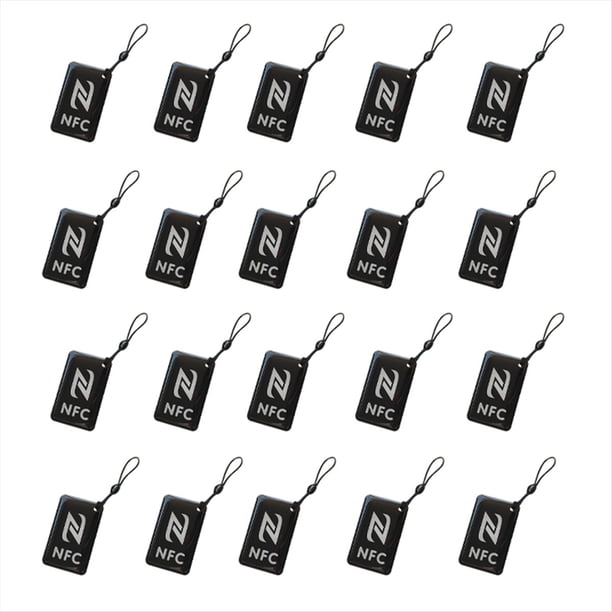 20 Etiquetas NFC Etiqueta Ntag213 13,56 MHz Tarjeta Inteligente para Todos los Teléfonos Habilitados para NFC Tarjeta de Presentación Inteligente NFC 42 X 26 mm Negro