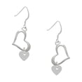 thumbnail image 1 of Delight Jewelry Acrylic 5/16" Imitation Pearl Heart Open Heart French Earrings, 1 of 4