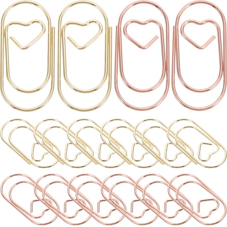 ACDANC 30pcs Heart Shaped Paper Clips File Clips Adorable Planner Clips Decorative Paper Clips
