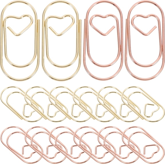 ACDANC 30pcs Heart Shaped Paper Clips File Clips Adorable Planner Clips Decorative Paper Clips