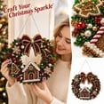 thumbnail image 2 of Christmas Hanging Diamond Painting Wreath Kit, Durable Acrylic Base with Hanging Chain for Easy Display on Windows, Walls, Doors, and Christmas Trees (B), 2 of 6