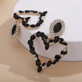 thumbnail image 4 of Bohemian Sparkling Heart Crystal Dangle Earrings Rhinestone Chandelier Earrings Festival Prom Party Accessories for Women, 4 of 10