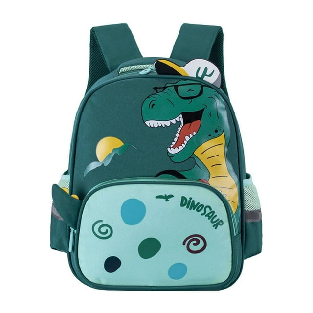 Mochila para niños multiusos con dibujos de animales, ligera, para preescolar, para niños y niñas de 3 a 8 años, color verde