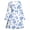 classic blue rose, variant on Girls Long Sleeve Dress Square Neck Bell Sleeve A-Line 9-10Y