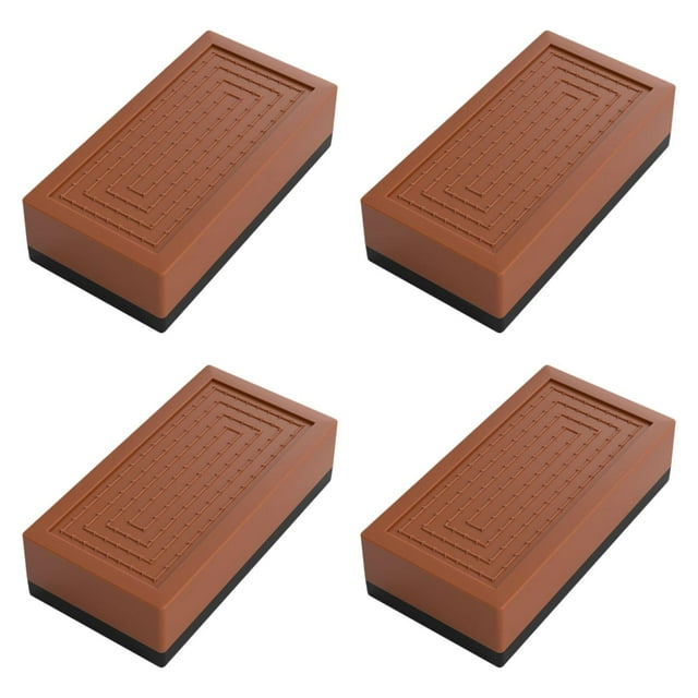 4 elevadores de sofá, elevadores de patas de muebles, almohadillas apilables para muebles, elevadores de cama para lavadora, silla, cama, refrigerador Marrón