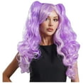 thumbnail image 3 of Eandarui Womens Anime Lolita Curly Multi-color Clip on Ponytails Costume Wig for Halloween Cosplay Lavender One Size, 3 of 7