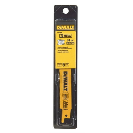

DeWalt Metl Cutting Reciproc Saw Blade 6 14 TPI Strt Back 5/PK (115-DW4808)