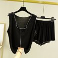 thumbnail image 2 of UAMVSH Two Piece Outfits for Women Summer Tank Top Camis and Shorts Bottoms Sleepwear Pajamas Set, 2 of 5