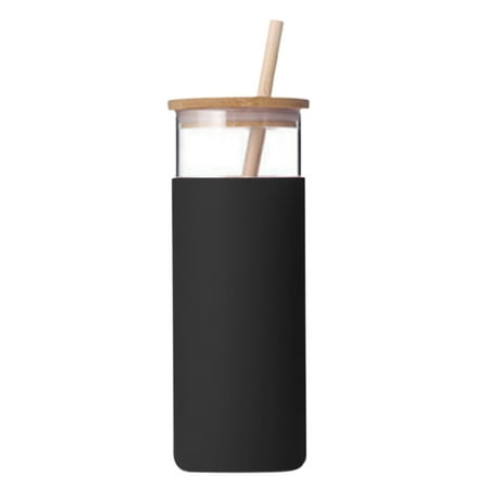 

AYYUFE 500ml Water Cup with Lid Shatterproof Glass Assorted Iced Coffee Tumbler Straw Bottle for Home