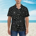 thumbnail image 4 of Easygdp Spider Web Black Men's Hawaiian Shirts Print Lapel Short Sleeve for Beach, vacation, party, casual occasions - Large, 4 of 9