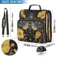 thumbnail image 3 of Water-Resistant 3-Ring Binder Organizer with Multiple Pockets Zipper Binder Bag for Office Mystical Moth Pattern, 3 of 8