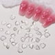 thumbnail image 3 of Paquete de 3 dijes de decoración de uñas con forma de corazón transparente, diamantes de imitación de corazones de amor 3D, joyería de cristal de resina plana, diamantes para suministros de uñas, 3 of 7