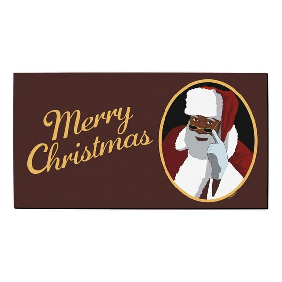 ThisWear Christmas Home Decor for Women Black Santa Merry Christmas Doormat Santa