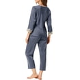 thumbnail image 3 of Unique Bargains Women’s Satin Pajama Lace Trim Night Suit Lounge Sleepwear Sets, 3 of 6