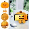 thumbnail image 2 of Uutvery Mischievous Grinning Pumpkin Night Light,Cute Halloween Decors, Led Pumpkin Lights with Feet Phone Holder Decorations,3 Levels of Brightness, Rechargeable Bedside Touch Lights, 2 of 8
