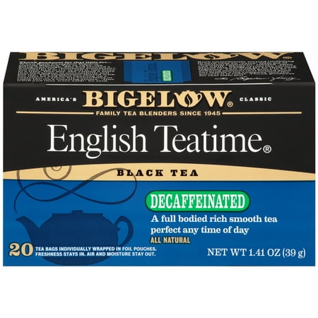 - Bigelow, English Teatime Decaf, Tea Bags, 20 Ct
