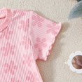thumbnail image 6 of Coerni Toddler Baby Girls' Summer Stripe Knit Sets Floral Print Short Sleeve Tops Shorts Sets Casual Comfort Clothes, 6 of 9