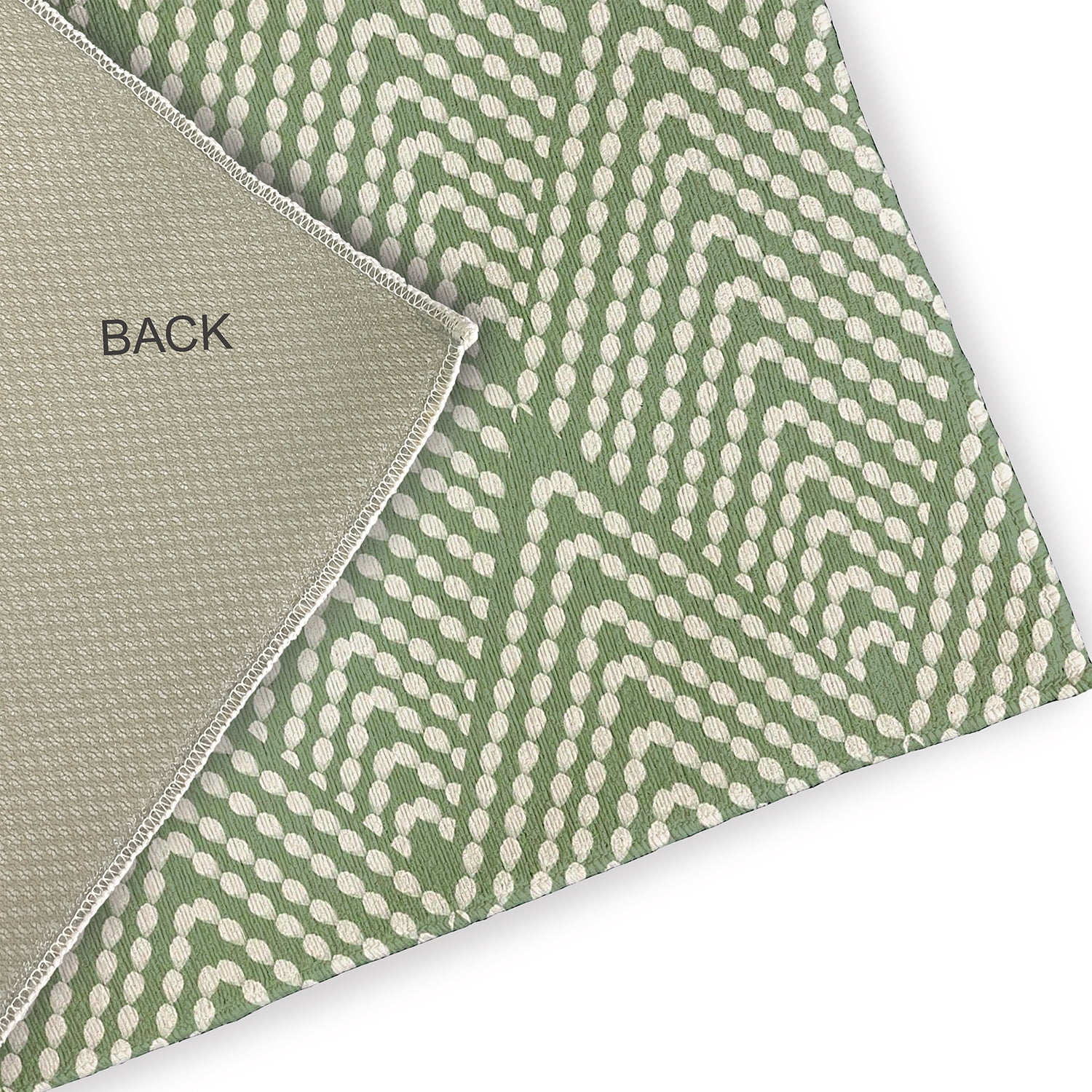 Simply Daisy 4' x 6' Muted Green Lifeflor Diamond Spring Chenille Indoor/Outdoor Rug