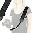 thumbnail image 3 of USA Gear Camera Sling Shoulder Strap with Adjustable Neoprene, Safety Tether, Accessory Pocket, Quick Release Buckle - Compatible with Canon, Nikon, Sony and More DSLR and Mirrorless Cameras (Black), 3 of 4