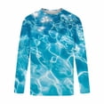 thumbnail image 4 of Maqroz Sun Protection Shirts for Men Plus Size Ice Silk Breathable Shirt Long Sleeve Crew Neck Top Summer Athletic Casual Sport Tops Fashion Lightweight Water Wave Texture Outfits, 4 of 5