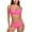 Pink（New）, variant on PFRNLF Womens Bikini Sets Two Piece Swimsuit High Waisted V Neck Twist Front Adjustable Spaghetti Straps Bathing Suit