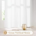 thumbnail image 4 of NICETOWN Sheer Curtains 84 inches Long, Non-See-Through Privacy Sheer Curtains Light Filtering Sheer Drapes for Living Room, White, 2 Panels, 4 of 7