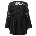 thumbnail image 3 of Camisa de encaje para mujer Blusa de manga larga transpirable de color sólido para verano y primavera, 3 of 6