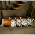thumbnail image 3 of Mike&Co New York Decorative Vegan Faux Leather Throw Pillows Set of 4 Brown 12x20, 3 of 6