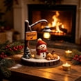 thumbnail image 5 of Clearance! Resin Snowman Figurine Christmas Night Light, Christmas Decorations for Home, Vintage Glowing Christmas Decor for Desktop Shelf, 5 of 7