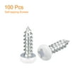 thumbnail image 3 of ST2x12mm White Screws Self Tapping Screws, 100 Pack Pan Head Phillips Wood Screws for Woodworking, 3 of 5