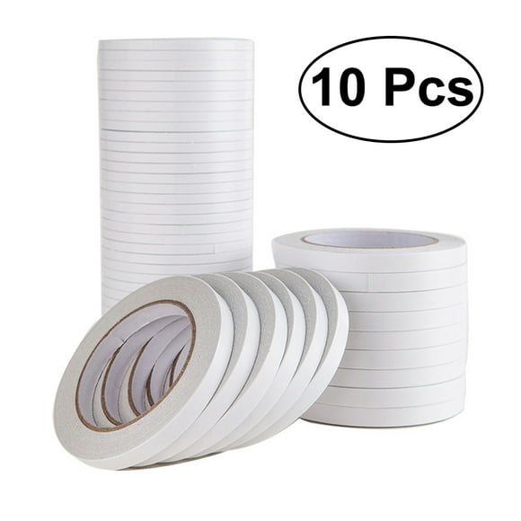 KAKOWELY 10Pcs 0.5x800cm Double-Sided Adhesive Tape for Arts Crafts Photography Scrapbooking Gift Wrapping Office School Stationery Supplies,314.96"X0.2"X0.2"