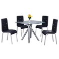 thumbnail image 1 of Best Master Contemporary 5-Piece Dinette Set With Faux Leather Chair in Black, 1 of 3