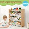 4Tier Kids' Toy Storage Organizer Shelf 100 Solid Wood,Children's