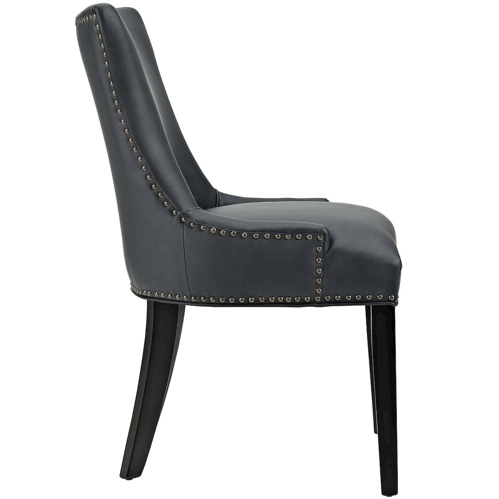 Modway Marquis 20.5" Solid Rubberwood and Vegan Leather Dining Chair in Black